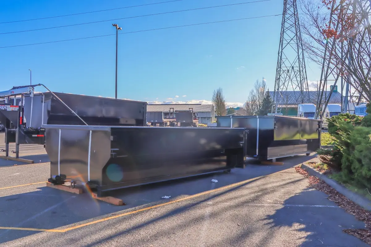 Roll-off dumpster ready for waste disposal at job site for Construction Dumpster Rental in Las Flores